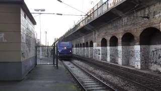 BB27300 et VB2N  Passage sans arrêt en gare de Bois Colombes sur la ligne J du Transilien [upl. by Naillil]