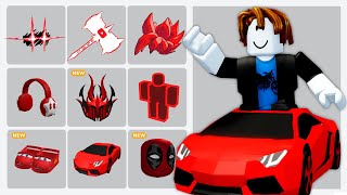 10 FREE RED ITEMS ROBLOX 😱2024 [upl. by Nareht525]