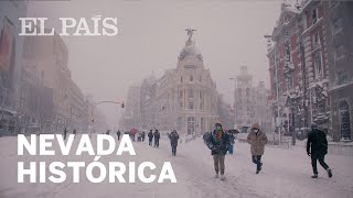 La NIEVE que ha dejado la borrasca FILOMENA en Madrid [upl. by Esimorp]