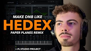 MAKING SCREECHY JUMP UP DNB LIKE HEDEX  PAPER PLANES  DRUM amp BASS BOOTLEG REMIX TUTORIAL [upl. by Hermann]