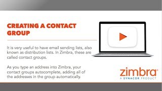 Tips amp Tricks Creating a Contact Group in Zimbra [upl. by Mutat360]