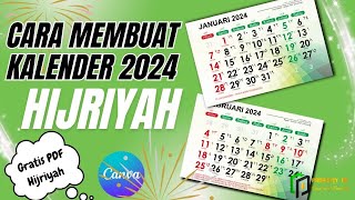 CARA ‼️ Membuat Kalender 2024 Lengkap Tahun Hijriyah  Membuat Kalender Hijriyah Tahun 2024 [upl. by Airotna793]