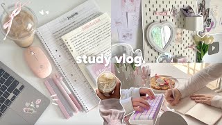 Finals week 🖇️ study vlog being very productive lots of coffee daily life routines etc [upl. by Doniv800]