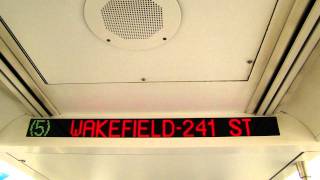 MTA NYC Subway R142 5 to Wakefield announcements and 239th Street Yard 102211 [upl. by Doig]