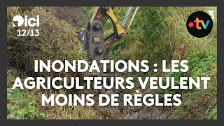 Curage des fossés sans autorisation par les agriculteurs en prévision des inondations dans le Nord [upl. by Jeanna]