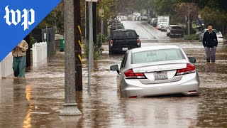 California battered by atmospheric river [upl. by Atiekal]