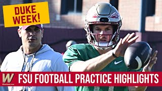 FSU Football PRACTICE HIGHLIGHTS  Duke Week Monday Practice  Warchant TV FSU [upl. by Ahsiak503]