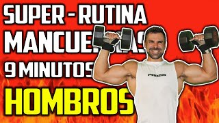 🔴 RUTINA HOMBROS 9 MINUTOS  EJERCICIOS de HOMBROS con MANCUERNAS EN CASA [upl. by Yleen]