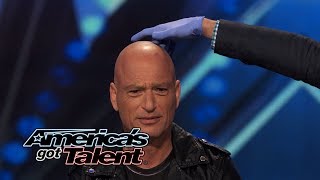 David amp Leeman Howie Mandel Cant Read When Magicians Squeeze His Skull  Americas Got Talent [upl. by Sarson826]