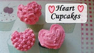 How To Make Heart Shaped Cupcakes [upl. by Brodench]