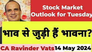 Stock Market Outlook for Tomorrow 14 May 24 by CA Ravinder Vats [upl. by Kciredec]