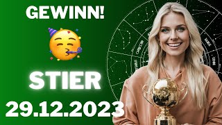 STIER ♉️😊 ES KOMMT❗DER GRÖSSTE GEWINN DEINES LEBENS 🍀🎁 Horoskop  29Dezember 2023 stier tarot [upl. by Annoed]