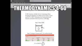 Thermodynamics 460 A piston–cylinder device containing carbondioxide gas undergoes an isobaric [upl. by Blackmun]