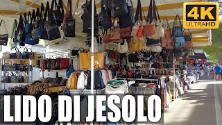 LIDO DI JESOLO  Street Market  4K Virtual Walking Tour  ASMR [upl. by Eal]