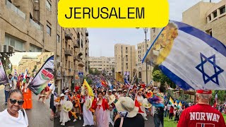 Thousands of Christians from different Nations March in Jerusalem in support of Feast of Tabernacles [upl. by Lugar]