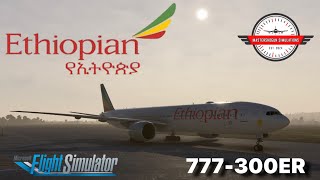 ETHIOPIAN AIRLINES  Addis Ababa  Brazzaville  PMDG 777300ER  MSFS 2020  4K [upl. by Yblehs48]