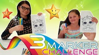 3 MARKER CHALLENGE 😍 LOL SURPRISE 💖 [upl. by Eisej]