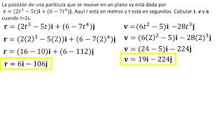 Física  Vectores de posición velocidad y aceleración  Ejemplo 2 [upl. by Manthei]