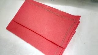 How To Make Handkerchief Make hanky make sew hankie Rumaal  Rumal banae Stitching hanky handker [upl. by Svensen]