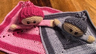 Haken  tutorial 408 Albert en Alberta Knuffeldoekjes [upl. by Suiravaj]