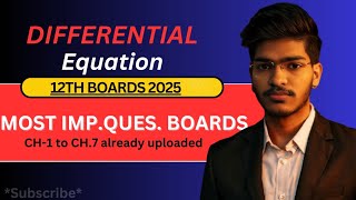 Differential Eqn most imp questions for Boards 2025 maths cbse [upl. by Haddad]