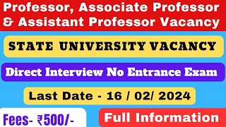 Regular Assistant Professor Vacancy  Govt University Vacancy  Asso Professor  Professor job [upl. by Slaughter97]