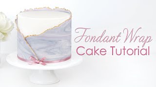 Ripped Marbled Fondant Wrap Cake Decorating Tutorial [upl. by Ricarda]