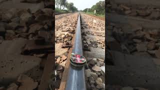 Train vs Shoe Polish train railwayline railwaytrack shoepolish [upl. by Rajewski]