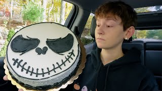 ASMR Jack Skellington Chocolate Cake Car Mukbang [upl. by Dollie733]