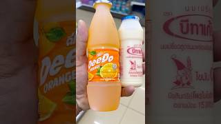 Orange juice  yoghurt cocktail in7eleven thailand asmr icecup howto foryou refill shorts [upl. by Ruffin]