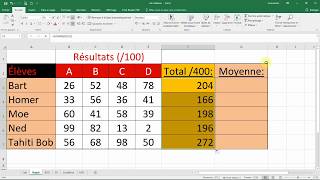 Calculer une SOMME et une MOYENNE  formules Cours EXCEL [upl. by Fleischer]