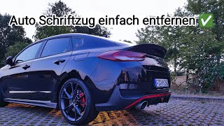 Auto Schriftzug leicht entfernen ohne Schäden Hyundai I30N \60FPS [upl. by Adnohs]