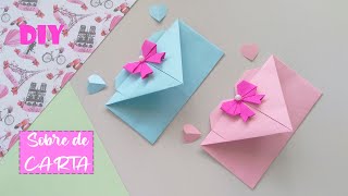 DIY 💗  Como hacer un SOBRE para CARTA  Sobre de papel  How to make a letter envelope  Muy linda🥰 [upl. by Nekal]