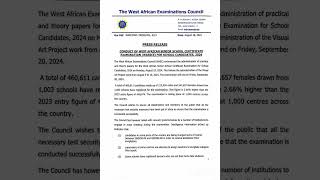 WAEC DETECTS GRAND SCHEMES BY SCHOOLS FOR THE 2024 WASSCE  WAEC PRESS RELEASE [upl. by Craven]