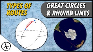 Great Circles and Rhumb Lines  Types of Routes [upl. by Nirik679]