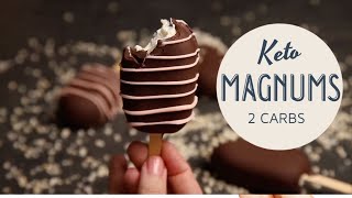 Keto Magnums de chocolate  helados fáciles sin azúcar [upl. by Haerdna]