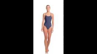 Sporti Solid Thin Strap Swimsuit  SwimOutletcom [upl. by Rebmik]