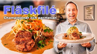 Fläskfilé noisetter med champinjoner och parmesan [upl. by Grosmark]