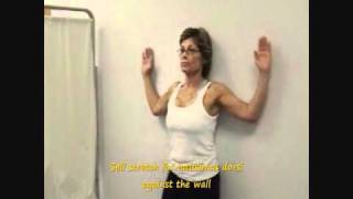 Self stretch latissimus dorsi against wall [upl. by Antone]