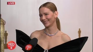 Academy Awards 2024 Oscars Red Carpet Sandra Hüller interview Anatomy of a Fall [upl. by Laverne896]