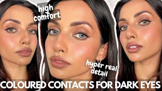 Best Natural Coloured Contacts for Dark Brown Eyes I Have EVER Tried  DESIO LENS [upl. by Ramonda456]