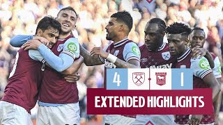 Extended Highlights  West Ham 41 Ipswich Town  Premier League [upl. by Bonar15]