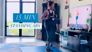 15 MIN STANDING ABS WORKOUT with weights [upl. by Imit6]