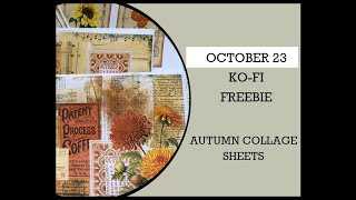 OCTOBER COLLAGE Freebie On KOFI [upl. by Ettennil]