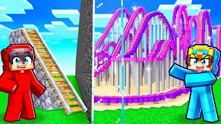 Nico vs Cash ROLLER COASTER Build Challenge [upl. by Rehctaht]