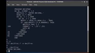 Fortran 77 Program converting Decimals to Fractions [upl. by Satterfield]