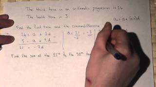 Arithmetic progressions  finding first terms and common difference [upl. by Holt597]