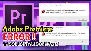 Mengatasi ERROR saat Adobe Premiere Dijalankan [upl. by Osmo622]