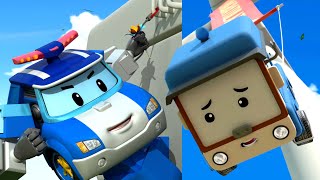 Un Día de Viento│POLI Serie del Clima│Seguridad del Viento│Robocar POLI TV español [upl. by Nekciv]