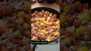 Brinjal and meat starter 🥩  unique meat starter shorts cooking trending [upl. by Zzahc]